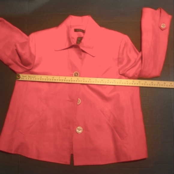 Lauren Ralph Lauren  Single Breasted 100% Linen Lined Orange Jacket Women Size 8 - Picture 10 of 14